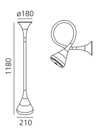 Artemide nástěnné/stropní svítidlo Pipe LED 27 W 220-240 V 2700K stmívatelné