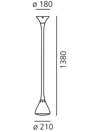Artemide závěsné svítidlo Pipe LED 27 W 220-240 V 2700K stmívatelné