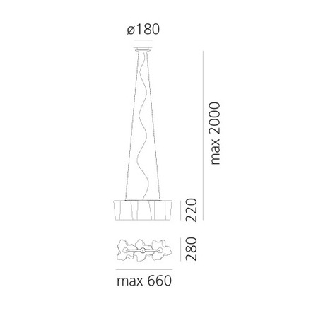 Artemide závěsné svítidlo Logico Mini 3 In Linea Silk, E27, 3x max 12 W
