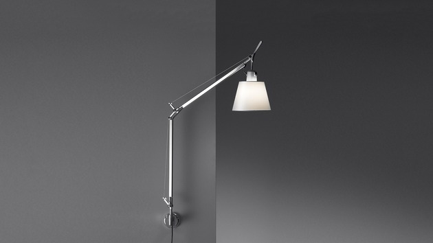 Artemide stolní lampa Tolomeo Basculante 180 E27 max 8 W přírodní pergamen bez základny