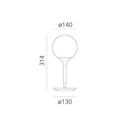 Artemide stolní lampa Castore 14 E14 max 6 W bílá
