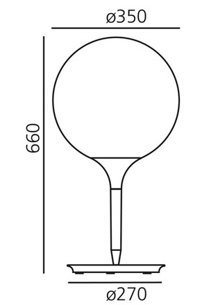 Artemide stolní lampa Castore 35 E27 max 21 W stmívatelná