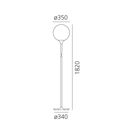 Artemide stojací lampa Castore 35 E27 stmívatelná