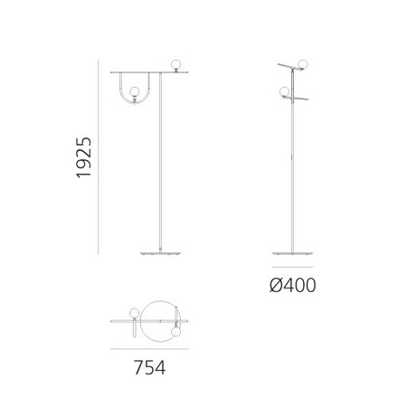 Artemide stojací lampa Yanzi Floor 20 W 220-240 V stmívatelná