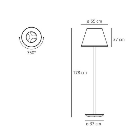 Artemide stojací lampa Choose Mega Floor E27 52 W 220-240 V pergamen/chrom