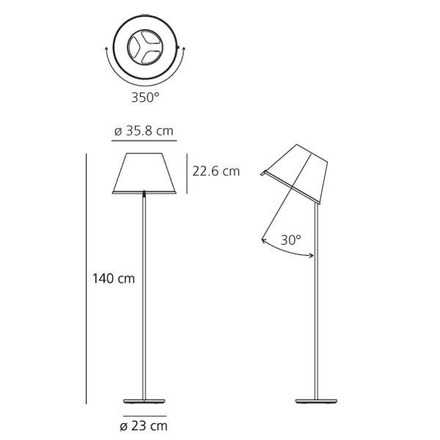 Artemide stojací lampa Choose Floor 24 W E27 bílá/chrom