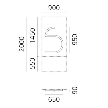 Artemide nástěnné svítidlo Alphabet of Light S 26 W 3000K
