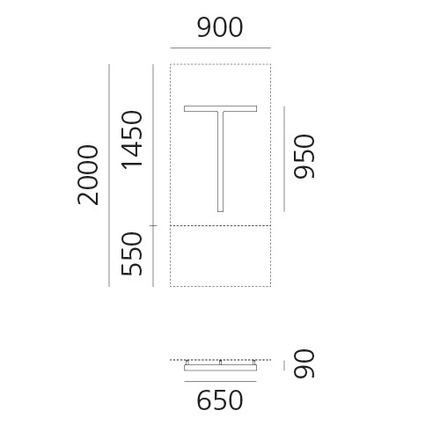 Artemide nástěnné LED svítidlo Alphabet of Light T 20 W 3000K