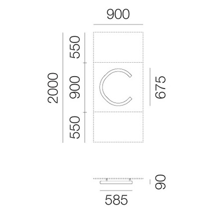 Artemide nástěnné svítidlo Alphabet of Light písmeno c 18 W 3000K