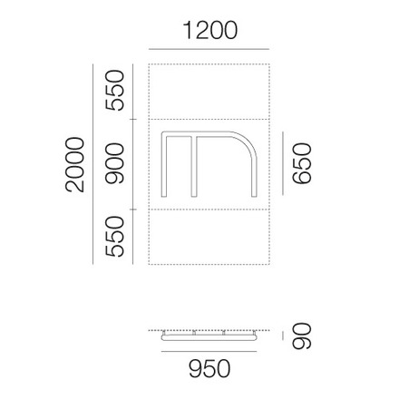 Artemide nástěnné LED svítidlo Alphabet of Light písmeno m 34 W 3000K