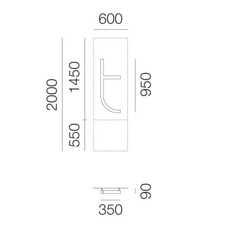 Artemide nástěnné LED svítidlo Alphabet of Light 18 W 3000K písmeno t
