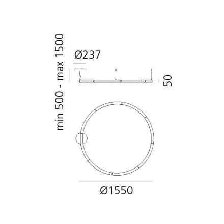 Artemide závěsné svítidlo Alphabet of Light Circular 155 78 W 220-240 V stmívatelné APP 3000K