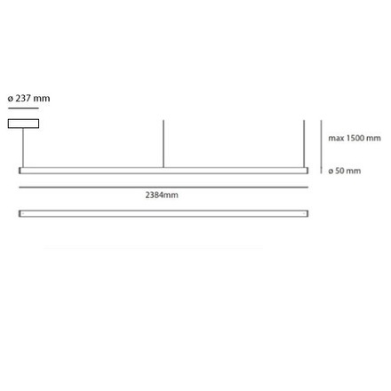 Artemide závěsné svítidlo Alphabet of Light Linear 240 52 W 220-240 V 3000K stmívatelné