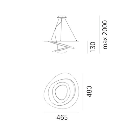 Artemide závěsné svítidlo Pirce Micro LED 27 W 3000K stmívatelné