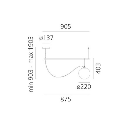 Artemide závěsné svítidlo nh S2 22 E27 Design Collection 13W 220-240V