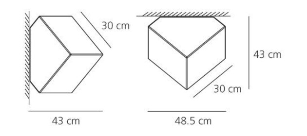 Artemide stropní/nástěnné svítidlo Edge 30 E27 max. 12 W