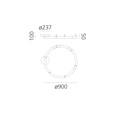 Artemide stropní/nástěnné svítidlo Alphabet of Light Circular 90 44 W 220-240 V 3000K stmívatelné
