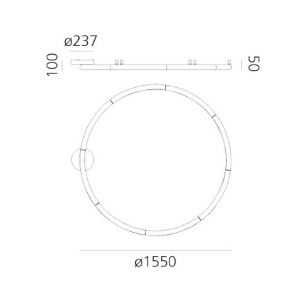 Artemide stropní/nástěnné svítidlo Alphabet of Light Circular 155 78 W 220-240 V 3000K stmívatelné APP