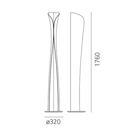 Artemide stojací LED lampa Cadmo 44 W 220-240 V 3000K stmívatelná bílá