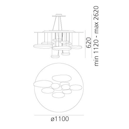 Artemide závěsné svítidlo Mercury LED 58 W 220-240 V 2700K stmívatelné