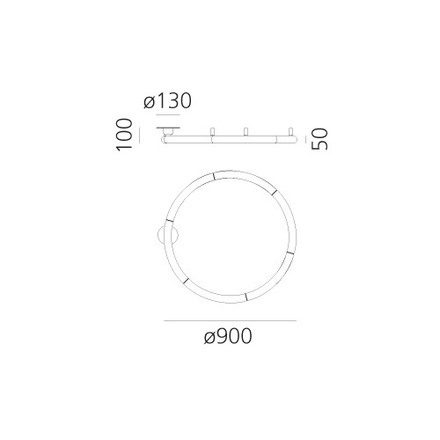 Artemide stropní LED svítidlo Alphabet of Light Circular 90 40 W 220-240 V stmívatelné polozapuštěné