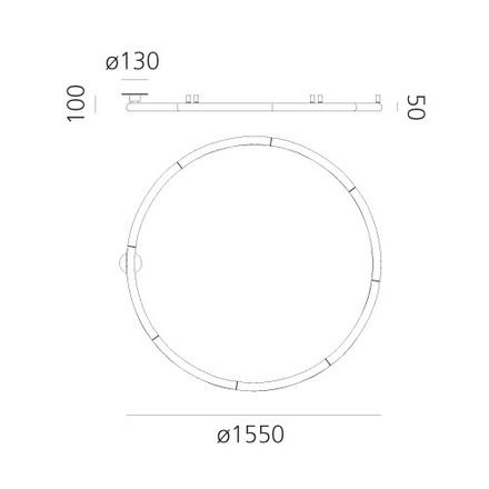 Artemide stropní LED svítidlo Alphabet of Light Circular 155 70 W 220-240 V stmívatelné polozapuštěné