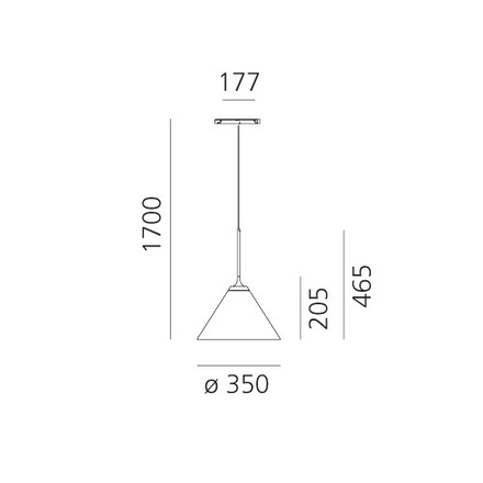 Artemide závěsné svítidlo Look at Me Cone Track 35 LED 18W 3000K pro lištu