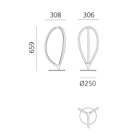 Artemide stolní lampa Arrival 17 W 3000K stmívatelná zlatá