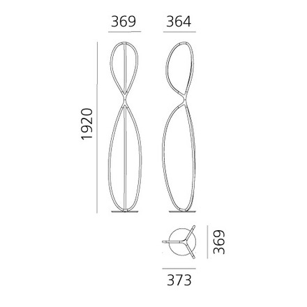 Artemide stojací lampa Arrival 77 W 3000K stmívatelná APP Design Collection zlatá