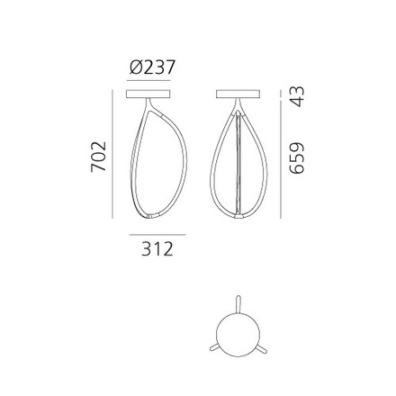 Artemide stropní svítidlo Arrival 70 26 W 3000K stmívatelné černé APP