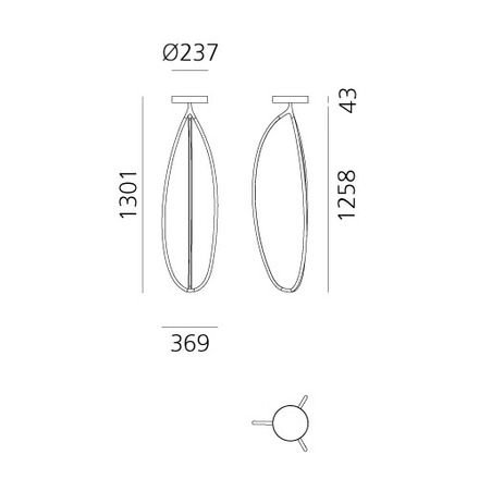 Artemide stropní svítidlo Arrival 48 W 3000K stmívatelné APP Design Collection