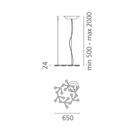 Artemide závěsné LED svítidlo Led Net 43 W 220-240 V 3000K App kompatibilní