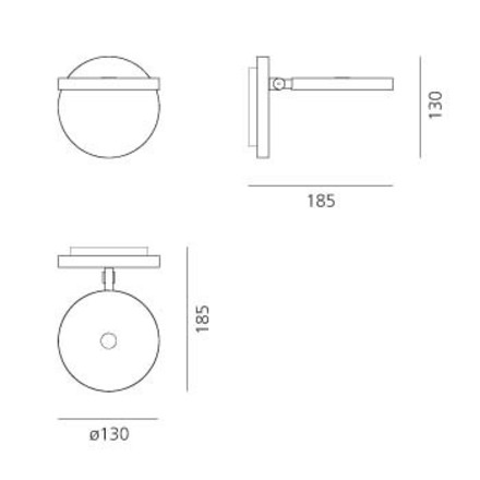 Artemide nástěnné LED svítidlo Demetra Spotlight 8 W 3000K antracit