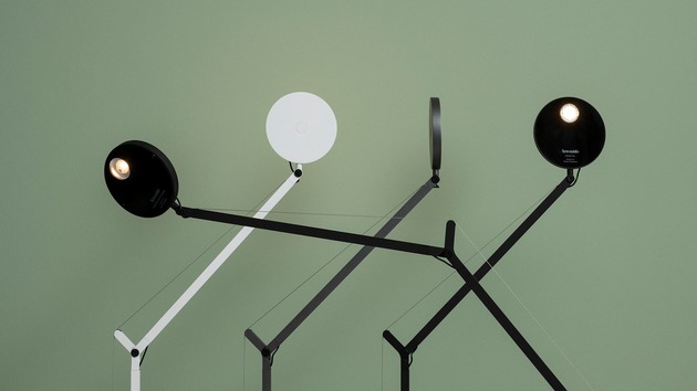 Artemide stolní/nástěnná/stojací LED lampa Demetra 8 W 2700K stmívatelná antracitová bez podstavce