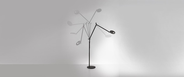 Artemide stolní/nástěnná/stojací LED lampa Demetra 8 W 2700K stmívatelná antracitová bez podstavce