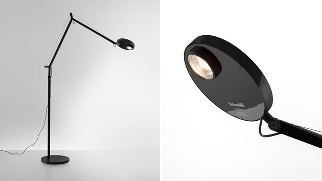 Artemide stolní/nástěnná/stojací LED lampa Demetra Professional 12 W 3000K černá, pohybový senzor, stmívatelná bez podstavce