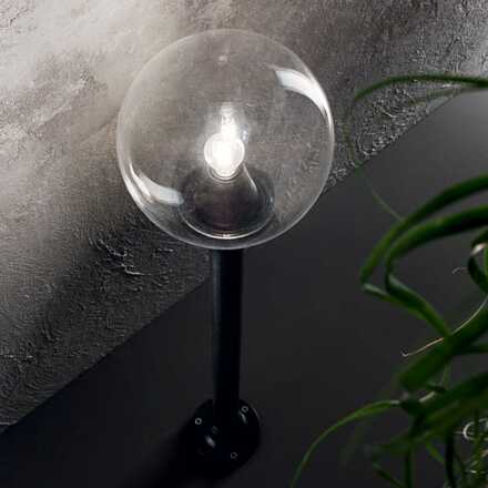 Venkovní sloupkové svítidlo Ideal Lux Classic Globe PT1 Small Transparente 187556 E27 1x60W IP44 čer