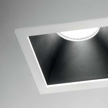 LED Zápustné bodové svítidlo Ideal Lux Game Square Black White 192406 11W 850lm 3000K IP20 hranaté černo-bílé