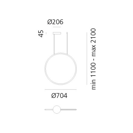 Artemide závěsné svítidlo Discovery Vertical 70 40 W 3000K stmívatelné APP černé