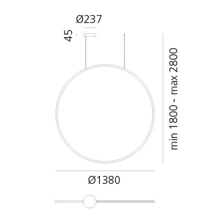 Artemide závěsné LED svítidlo Discovery Vertical 140 80 W 3000K stmívatelné APP