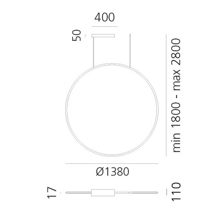 Artemide závěsné svítidlo Discovery Vertical 140 RGBW 79 W stmívatelné App
