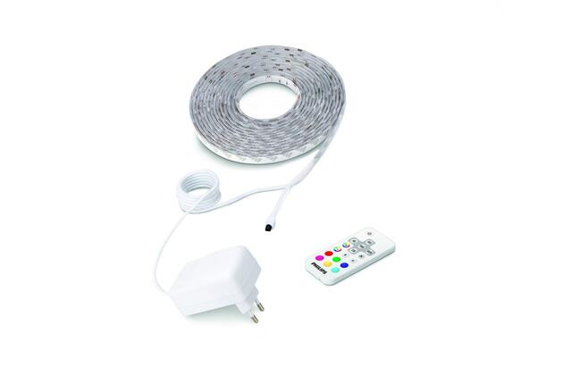 Philips 70102/31/P6 Lightstrip LED pásek 5m 1x17W 450lm RGB krokové stmívání + ovladač IP20, transparentní