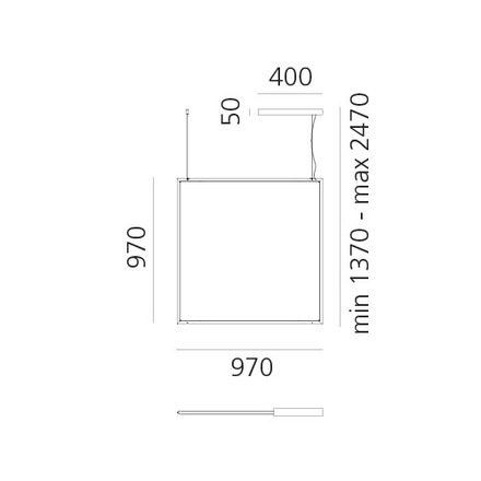 Artemide závěsné LED svítidlo Discovery Space Square TW 44 W 220-240 V stmívatelné