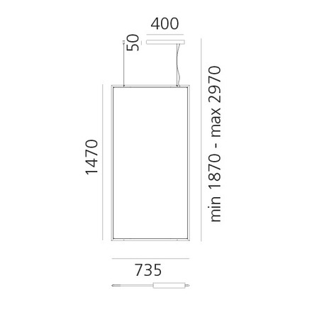 Artemide závěsné LED svítidlo Discovery Space Rectangular 52 W 220-240 V stmívatelné bronz