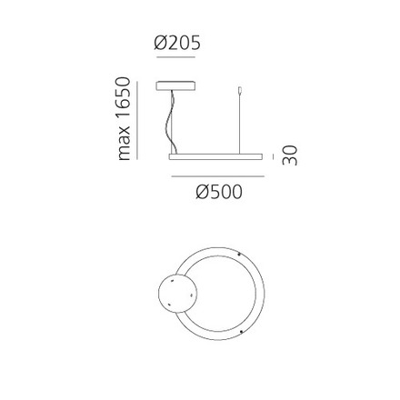 Artemide závěsné svítidlo Ripple Ring Ø500 50 W 3000K