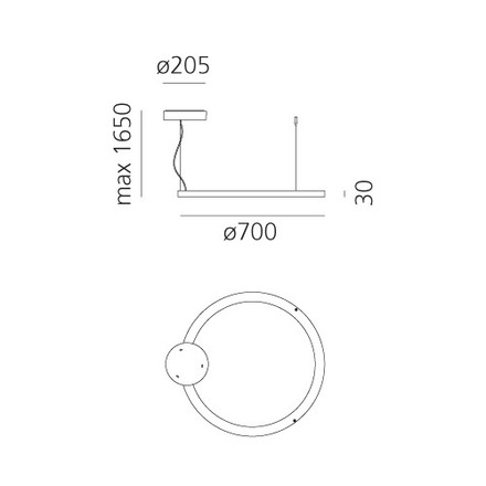 Artemide závěsné svítidlo Ripple Ring 700 mm 50 W 3000K