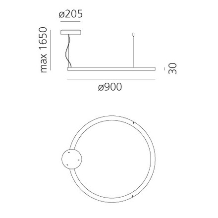 Artemide závěsné svítidlo Ripple Ring Ø900 50 W 3000K