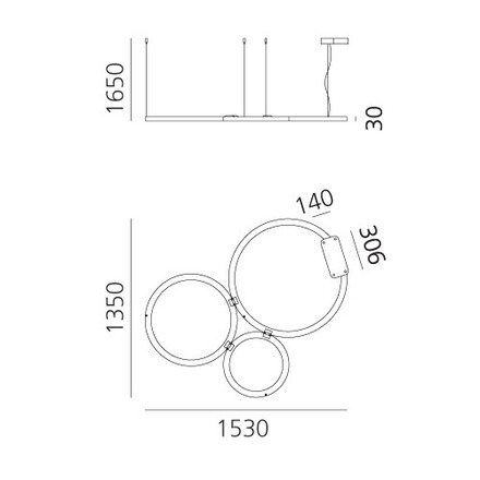 Artemide závěsné svítidlo Ripple Cluster 89 W 3000K Design Collection