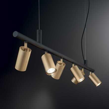 Závěsné bodové svítidlo Ideal Lux Dynamite SP6 Ottone Satinato 244648 GU10 6x28W IP20 115,5cm mosazn