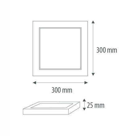 Mlight vestavné a přisazené svítidlo DOWNLIGHT RAINBOW hranaté bílá 18W/25W IP44 stmívatelné 3000K/4000K/6000K